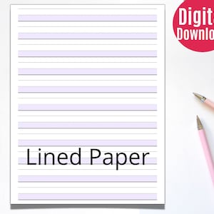 Papel de escritura para niños con problemas de escritura, imprimible, carta estadounidense, dislexia, disgrafía, papel rayado para TDAH, línea elevada, rayas anchas