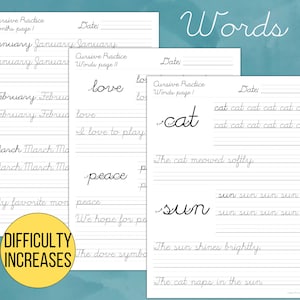 Printable cursive worksheet for adults and teens