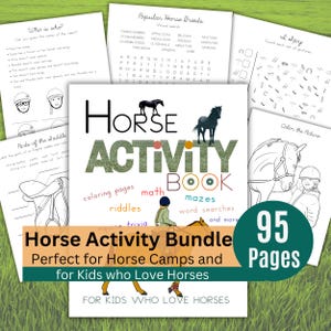 Paardenactiviteitenboek voor kinderen – afdrukbaar werkboek paardenkamp | Leuke werkbladen voor paardensport en leeractiviteiten voor paarden | Alles over paarden pdf
