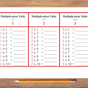 Tabelas de multiplicação - matemática Montessori, cartões de problemas para impressão, sala de aula e casa, arquivo digital, download instantâneo, problema prático