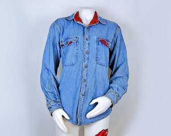 flannel lined denim shirt