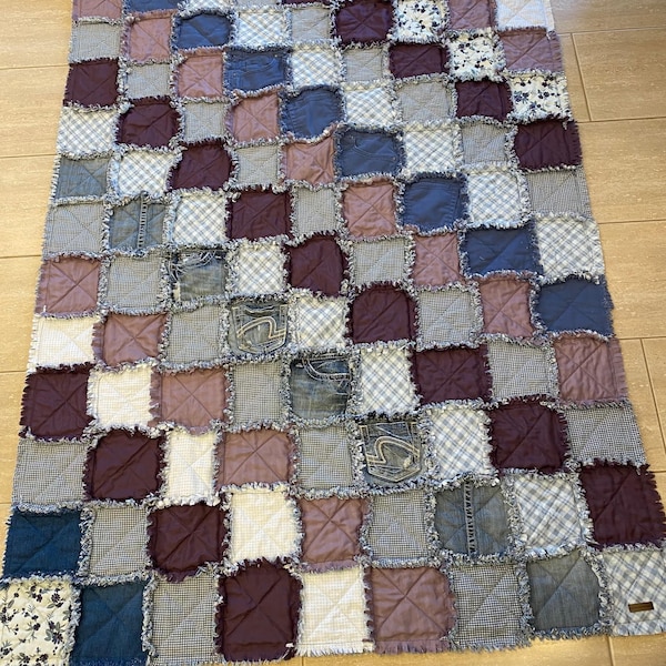 Denim Rag Quilt Etsy