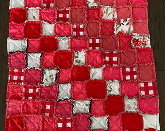 Candy - Patchwork Denim Rag Quilt Überwurf