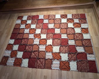 All About Autumn - Patchwork Denim Rag Quilt Throw