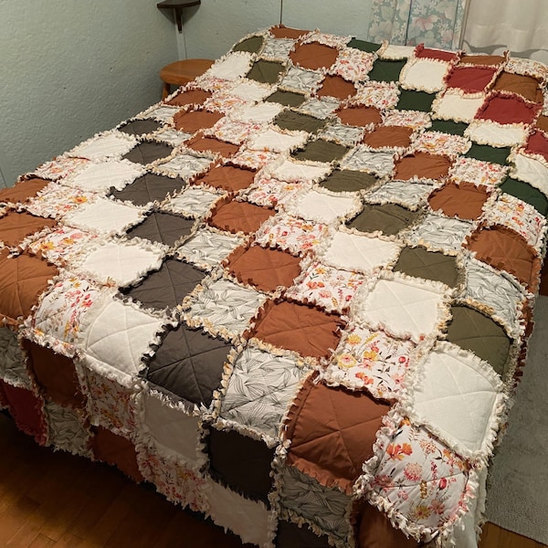 Queen Size Rag Quilt Etsy