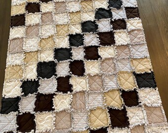 Cliffs of Dove - Patchwork Denim Rag Quilt Throw