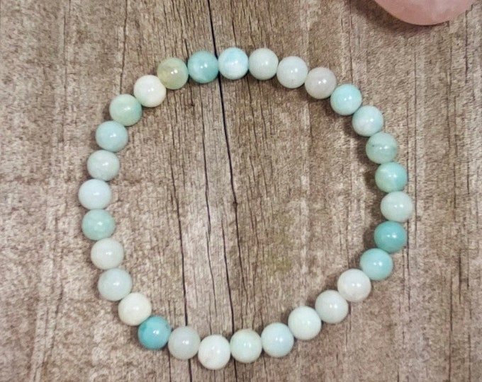 EMF Protection Amazonite 6mm stretchy bracelet