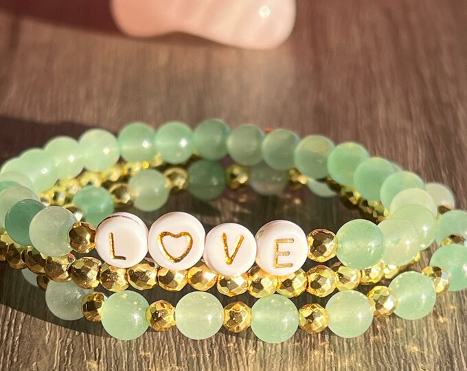 Love Vibes Green Aventurine Statement Bracelet!