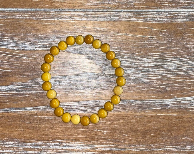 Yellow Mookaite Gemstone Beaded Bracelet