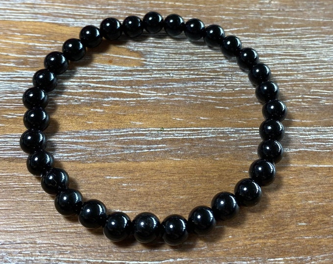 Black Tourmaline EMF Protection 6MM Gemstone Bracelet