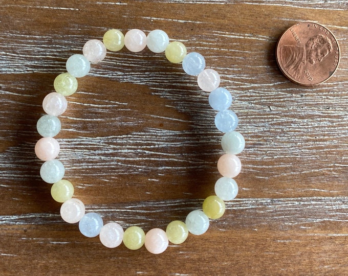 Morganite Gemstone Beaded Bracelet