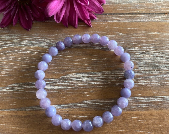 Lepidolite Lavender EMF Protection 6mm Gemstone Bracelet