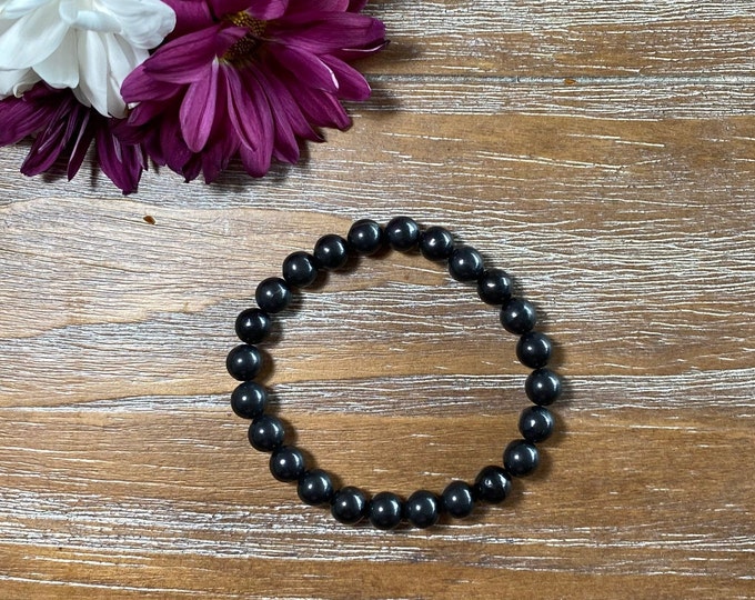 Shungite EMF Protection 8mm Beaded Gemstone Bracelet
