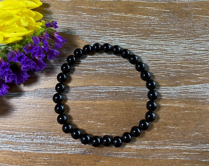 Onyx Gemstone 6mm Beaded Bracelet