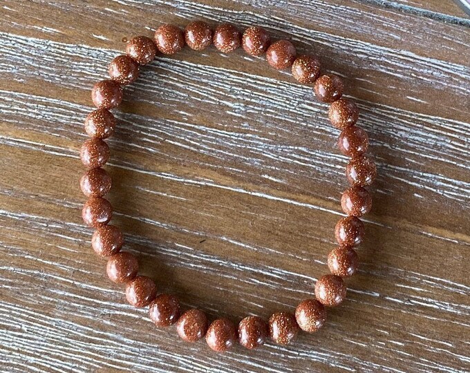 Goldstone 6 mm Beaded Bracelet