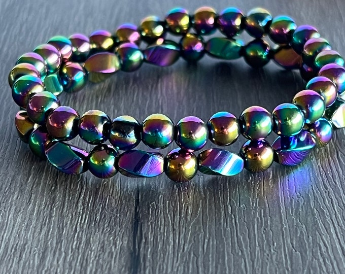 Magnetic Rainbow Hematite Bracelet