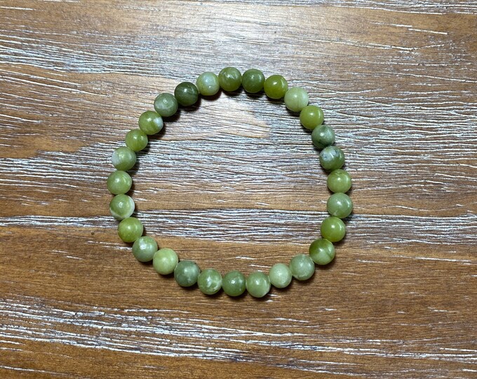 Taiwan Green Jade Gemstone Beaded Bracelet