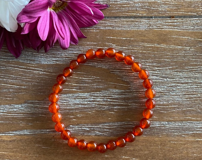 Carnelian Gemstone Beaded Bracelet