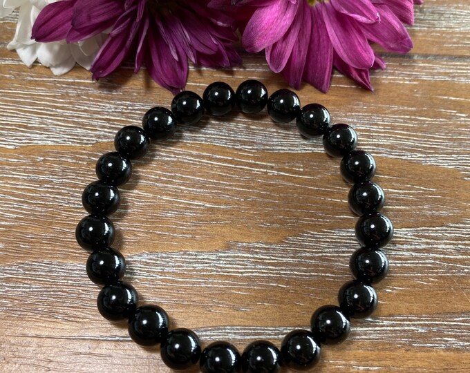 Black Tourmaline EMF Protection 8mm Gemstone Bracelet