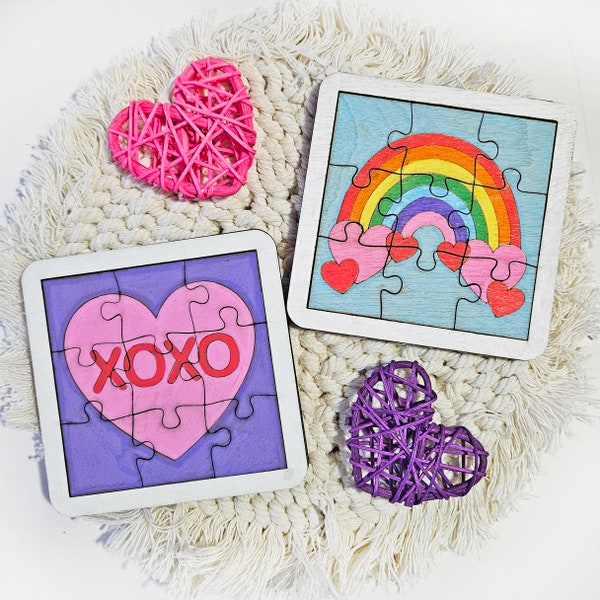 Valentine Puzzle Wooden Game Board | Kids Travel Game | School Classroom Valentine Party Favor | Gift For Kids