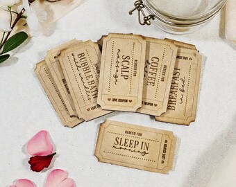 Valentine's Day Love Coupons, Date Night Tickets, Anniversary Gift