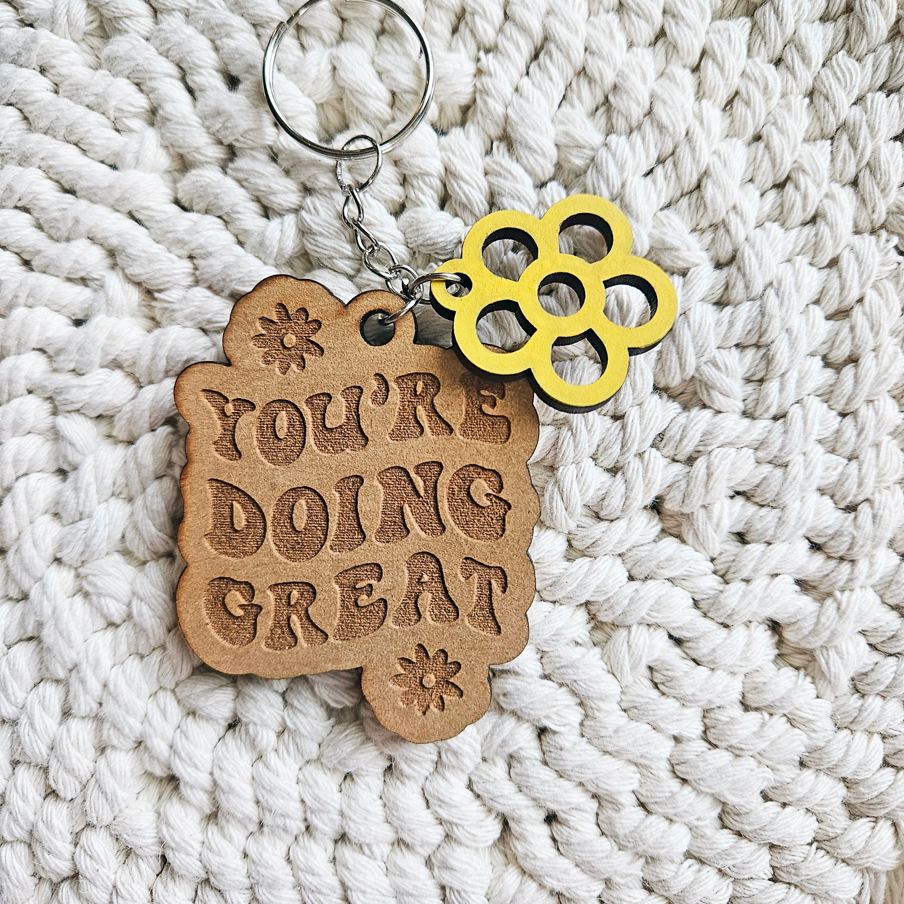 Keychains Inspiring Retro Inspirational Keychain: Positive Affirmation Gift - Etsy