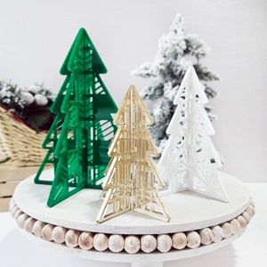 Acrylic Christmas Tree Set: 3D Tiered Tray Decor