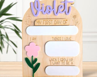 Letrero personalizado para el primer y último día de clases: accesorio fotográfico reutilizable de borrado en seco