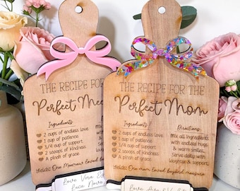 Personalized Mother’s Day Gift for Mom, Recipe for the Perfect Mom, Custom Mom Gift from Kids, Engraved Wood Magnet, Keepsake Gift