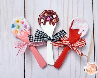 Valentine Mini Wood Spoons Holiday Tiered Tray Decor