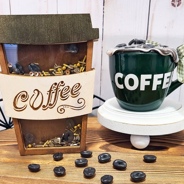 Coffee Shaker Sign | Coffee Bar Decor | Tiered Tray Decor