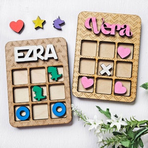 Personalized Tic Tac Toe Game: Wooden Kids Party Favor