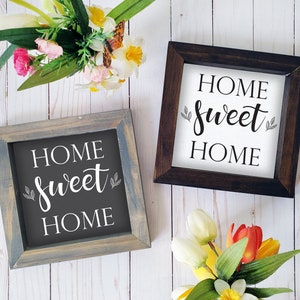 Home Sweet Home Rustikales Holzschild mit Holzrahmen