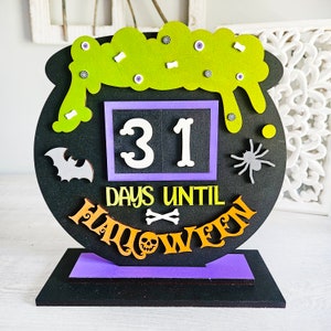 Halloween Countdown Calendar: Interchangeable Cauldron Sign, Home Decor