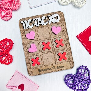 Personalized Valentine Tic Tac Toe Game: Wooden Party Favor