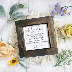 Personalized Joshua 1:9 Wood Sign - Biblical Scripture Decor
