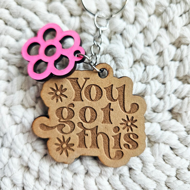 Posotive Keychains Retro Inspirational Keychain: Positive Affirmation Gift - Etsy