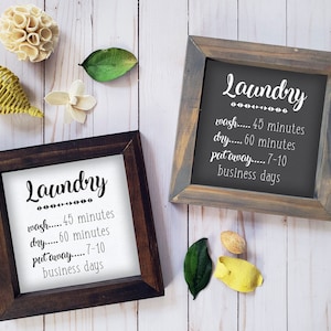 Laundry Timeline Wood Sign: Rustic Farmhouse Laundry Room Decor