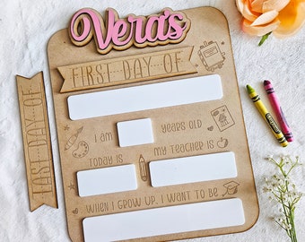 Personalized First and Last Day of School Sign: Reusable Photo Prop