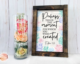 Esther 4:14 Religious Framed Wood Sign Home Decor