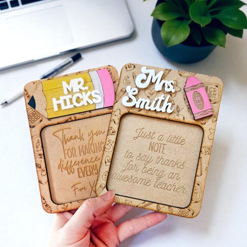 Personalisierte Lehrer Post-It Halter: Haftnotiz Papier Schreibtisch Organizer