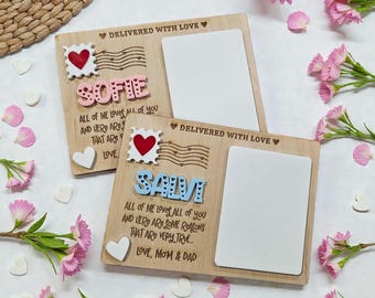 Valentine Message Board Post Card, I Love You Because Dry Erase Sign, Kids Keepsake