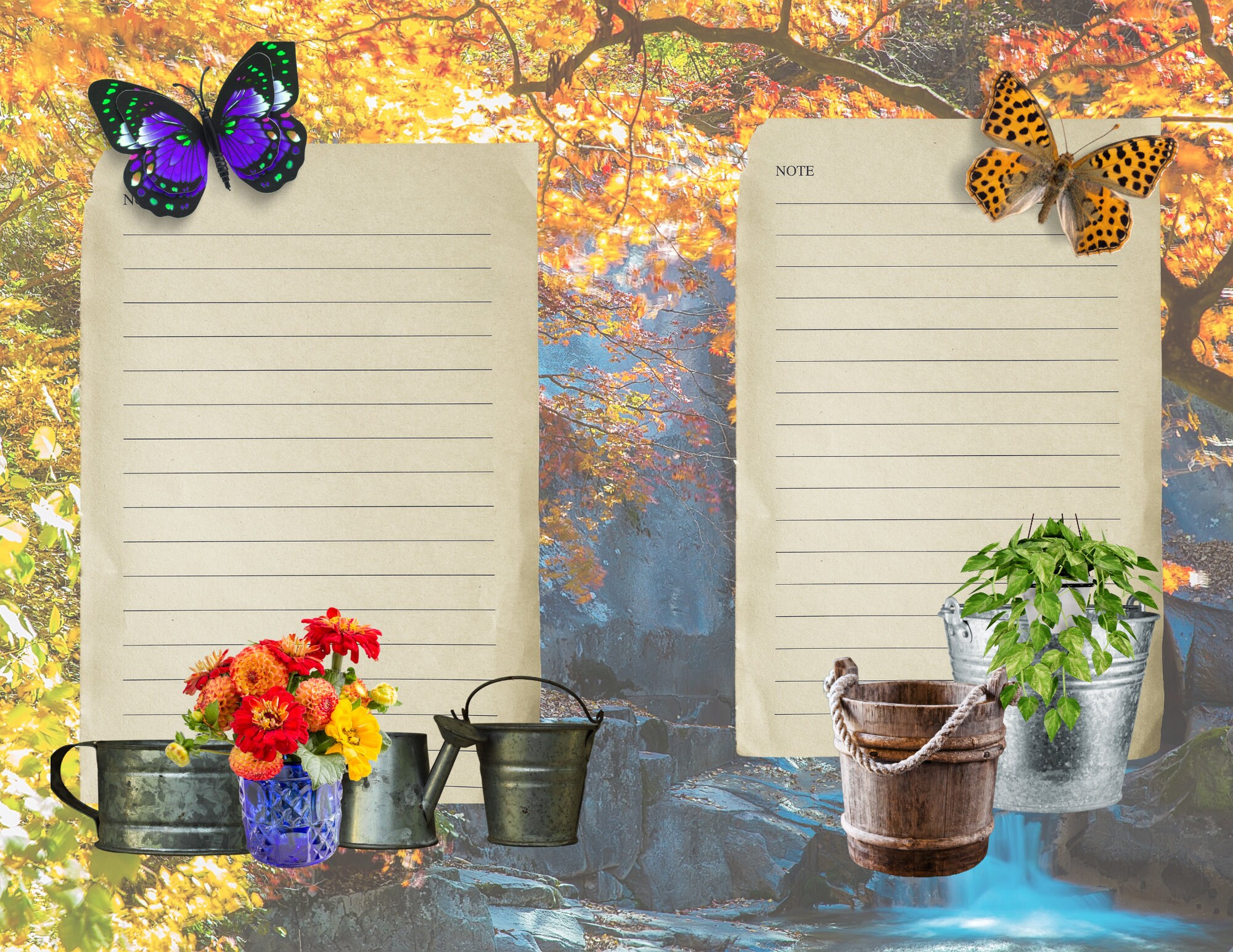 Fall Colors Vintage Journal Pages, Digital Download Instant Printable ...