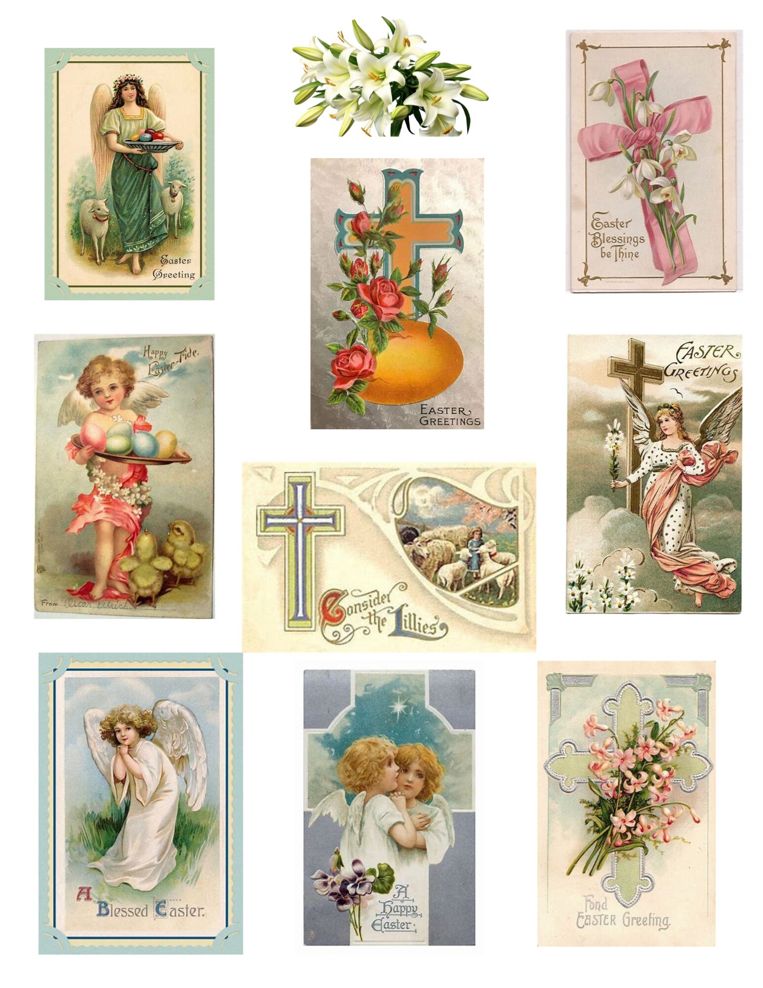 Vintage Cross and Angel Images Journal Cards Digital Download Instant ...