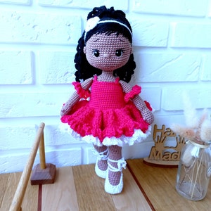 African Black Doll, Black African American Doll, Crochet Doll, Amigurumi Dolls for Sale, Handmade Dolls for Sale