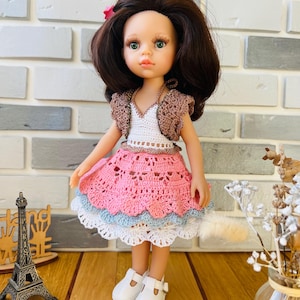 Dress for doll, Handmade Knitted Dress for 13 Inch Dolls, 13 inch doll clothes, knit doll clothes, Doll Clothes for doll