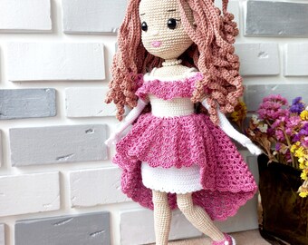 Crochet doll, crochet Princess, Knitted dolly, Hand knitted crochet girl,  dolls for sale, amigurumi doll finished