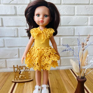 Handmade Cotton Crochet Doll Dress: Fits 13 Inch Dolls
