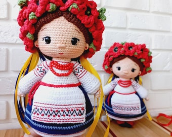 Ukrainische Häkelpuppe, Handgemachte Ukrainische Souvenir, Symbol der Ukraine, Gestrickte Babypuppe, Kinderzimmer Dekor, Handgemachte Puppe zum Verkauf
