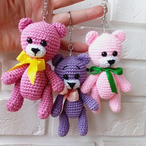 Micro Crochet Bear: Miniature Dollhouse Animal Toy
